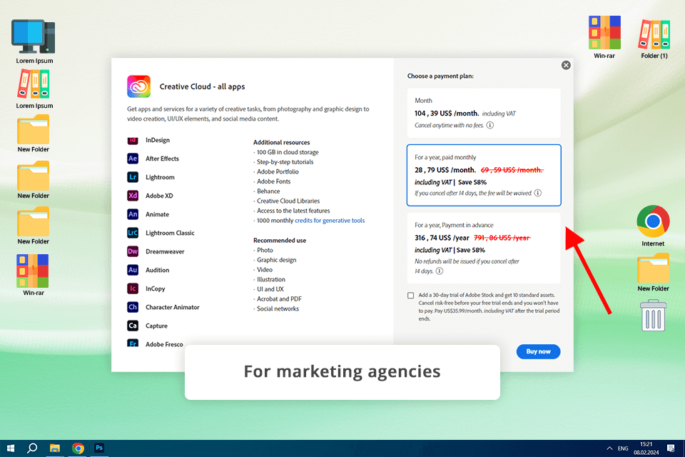creative cloud all apps plan