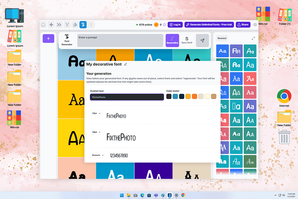 creative fabrica ai font generator