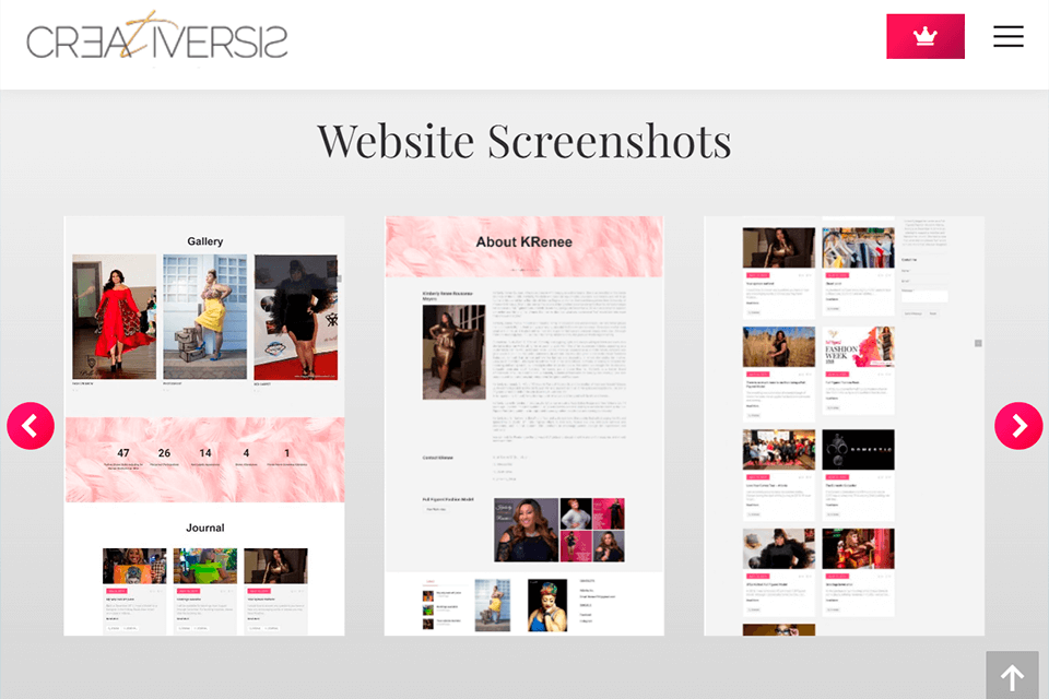 creativersis web design example