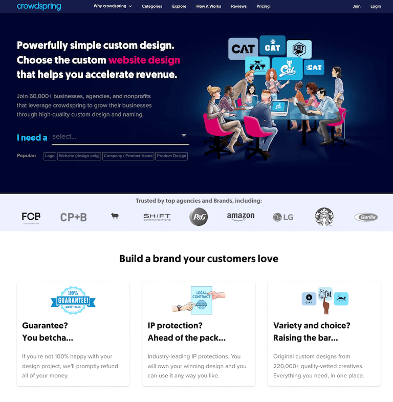 crowdspring web design company website