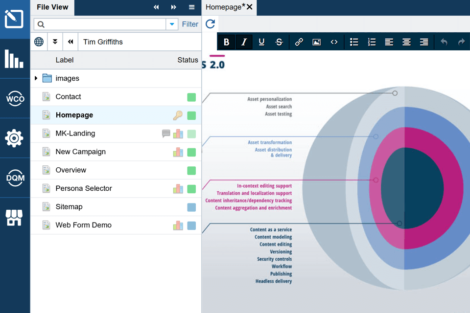 crownpeak privacy management software interface