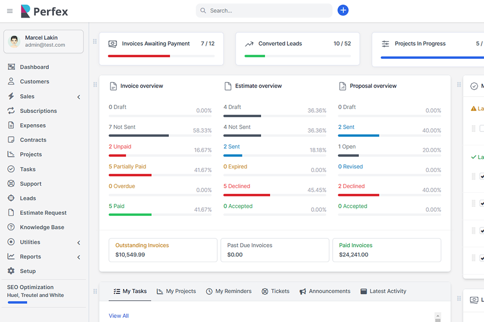 perfexcrm customer service software