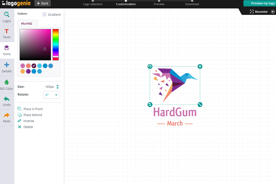logogenie logo design customization