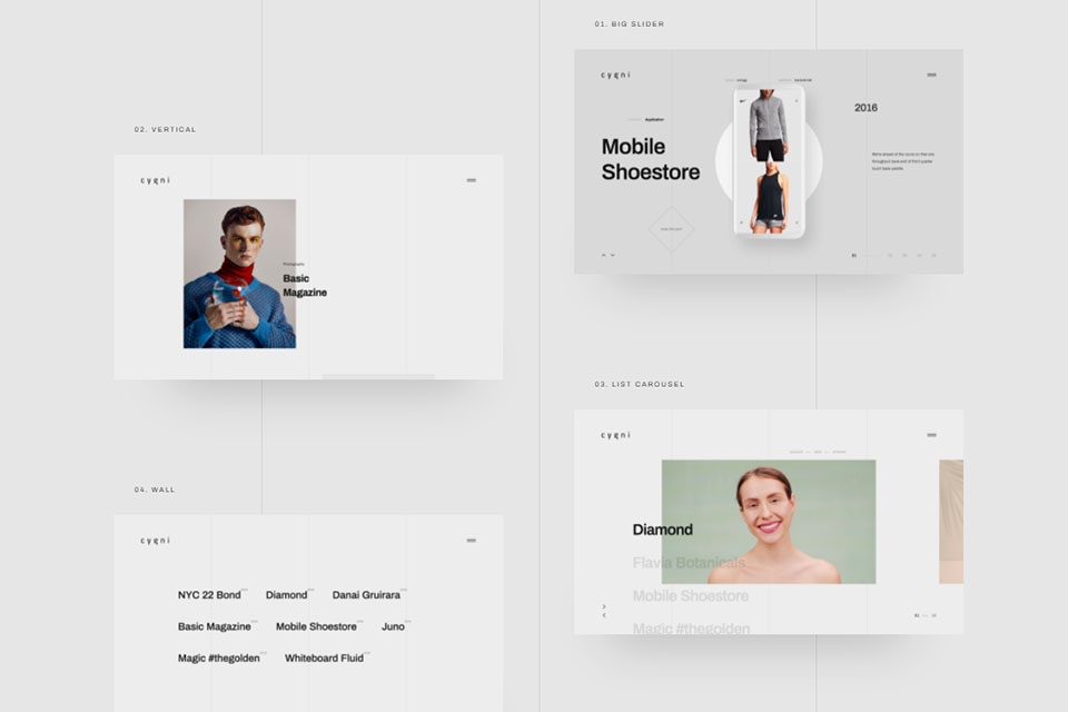 cygni wordpress theme for graphic designers