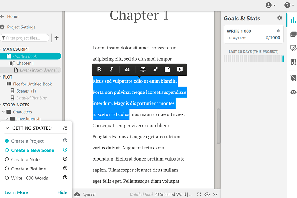 dabble alternative to scrivener interface
