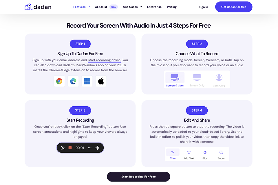 dadan io screen recorder for chromebook