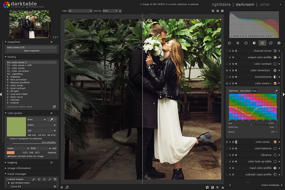 darktable inpixio واجهة بديلة