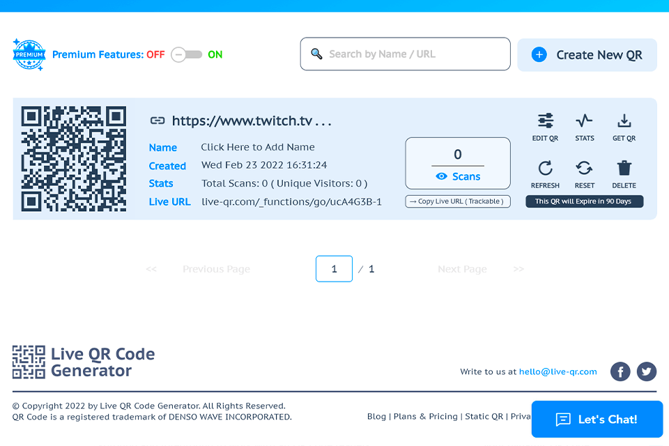 dashboard live qr code generator review