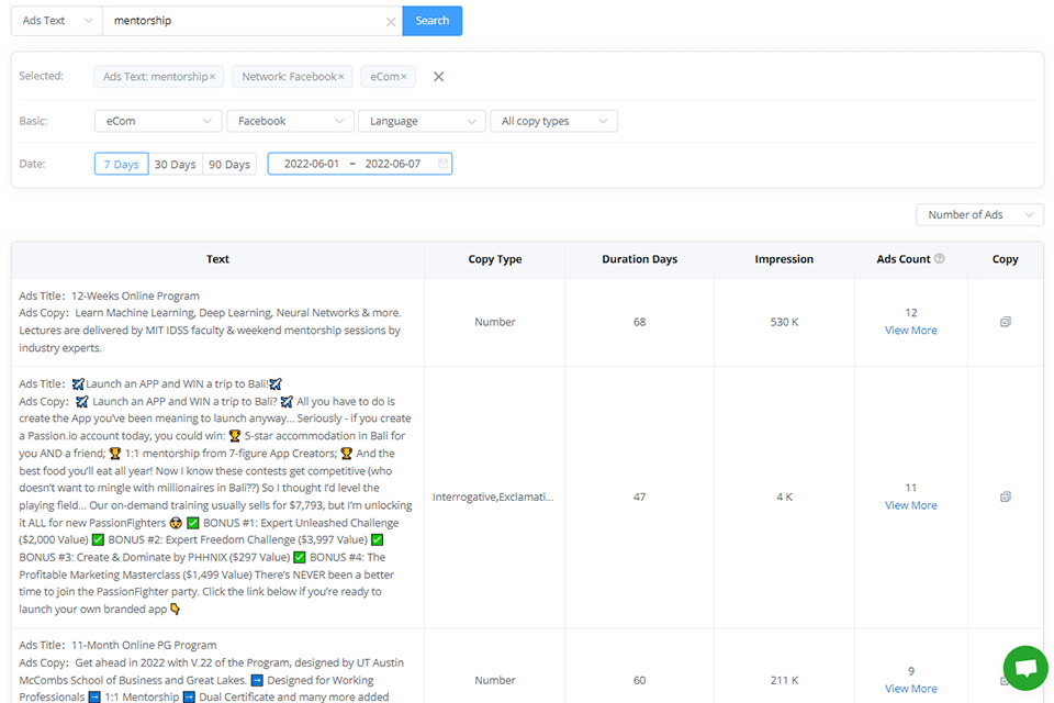 database bigspy free adspy tool review