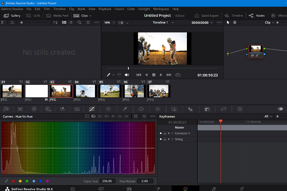 davinci resolve gradacja kolorów