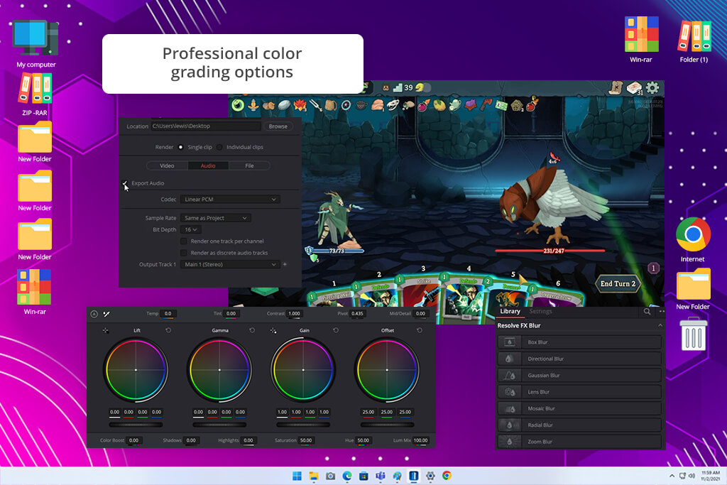 davinci resolve free video editing software for gaming