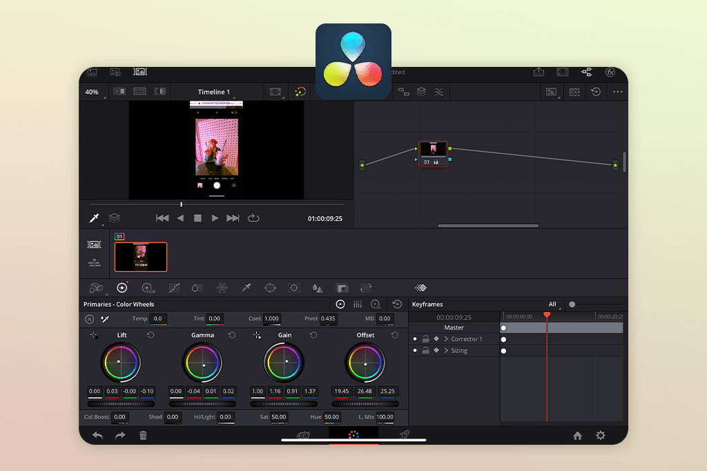 davinci resolve on ipad video editing app