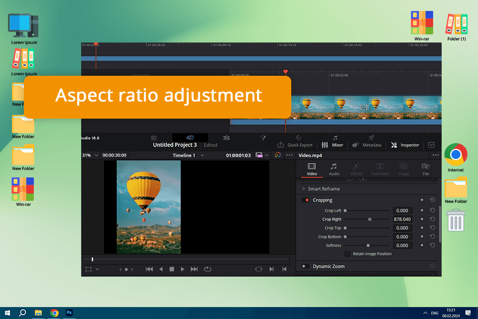 davinci resolve video cropping software