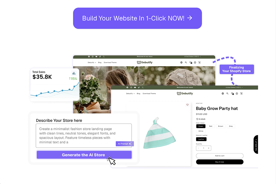 debutify tools to help start an online gear store