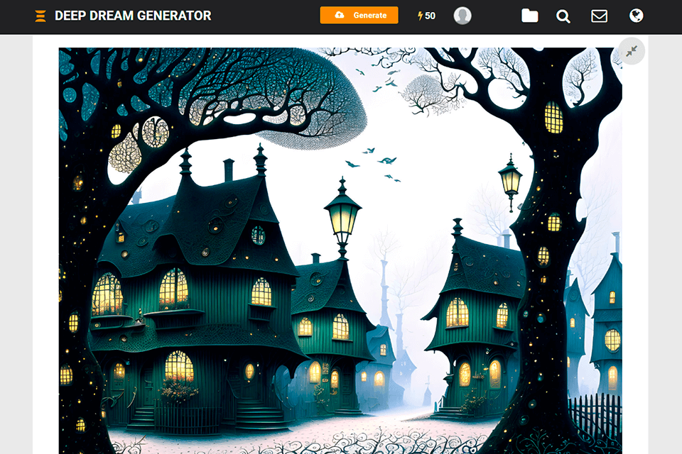 deep dream generator generative ai tool interface