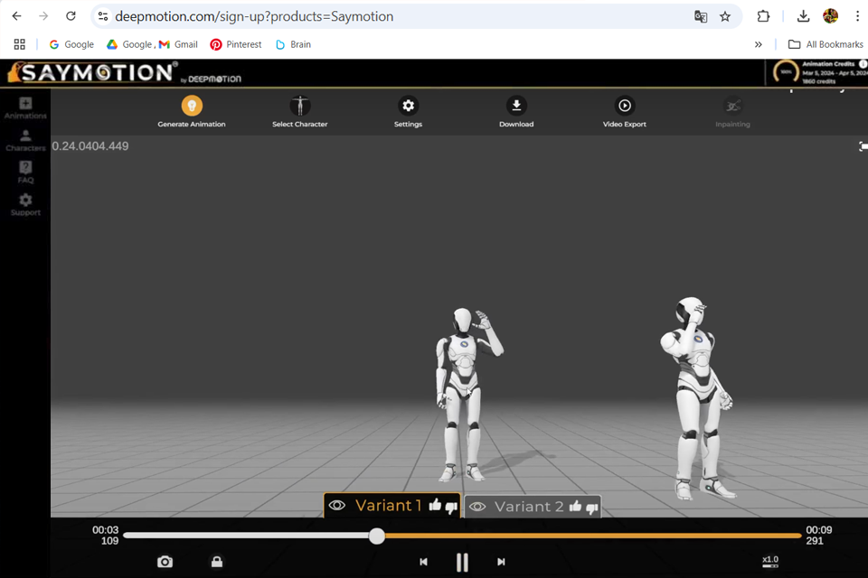 deepmotion ai 3d model generator