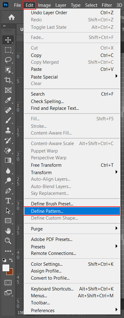 define pattern for halftone pattern in photoshop