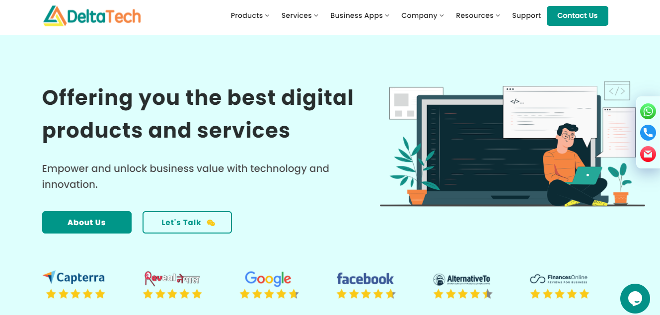delta tech software company interface