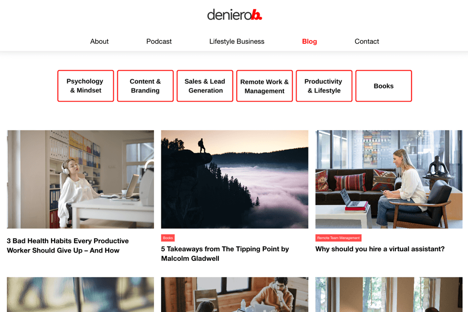 deniero b business blog website