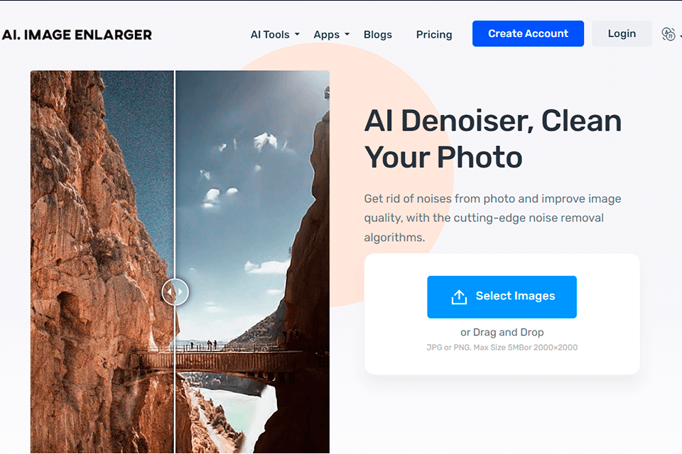 imglarger 전문가 인터페이스의 노이즈 제거기