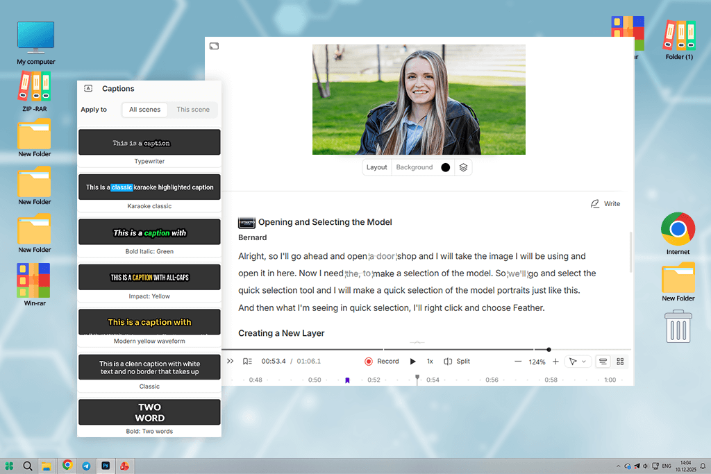 descript ai caption generator