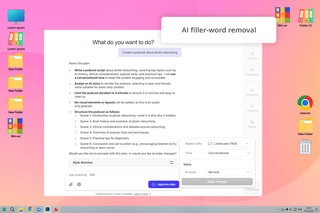 descript ai podcast generator