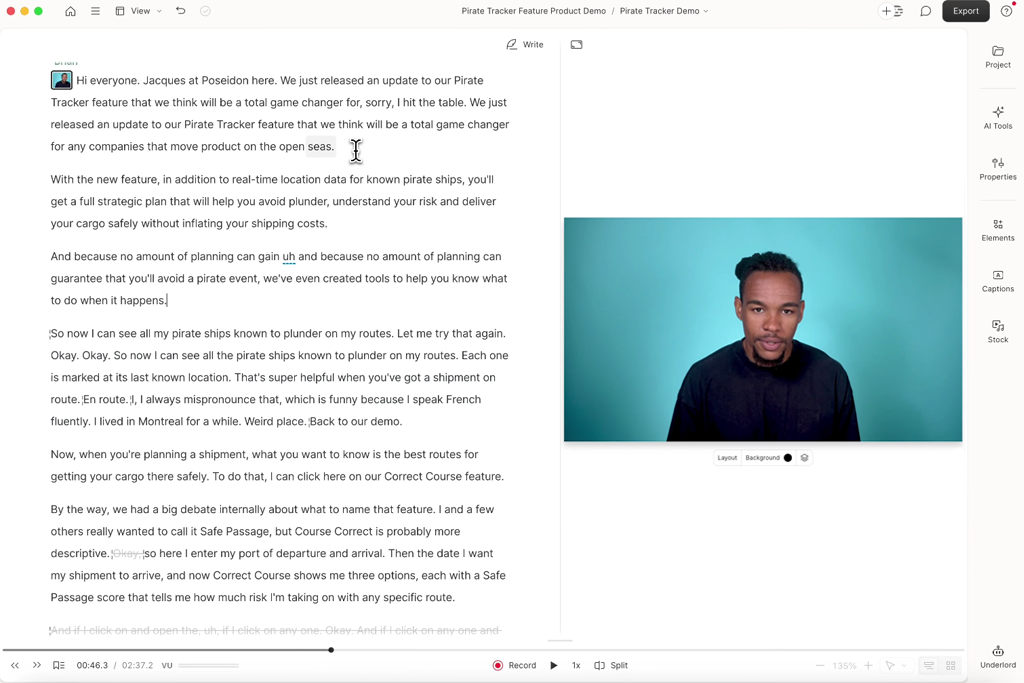 descript video to text converter