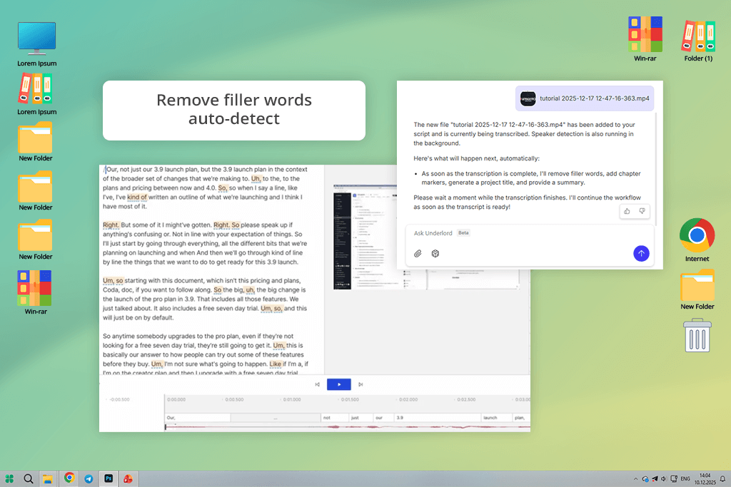 descript youtube transcript generator