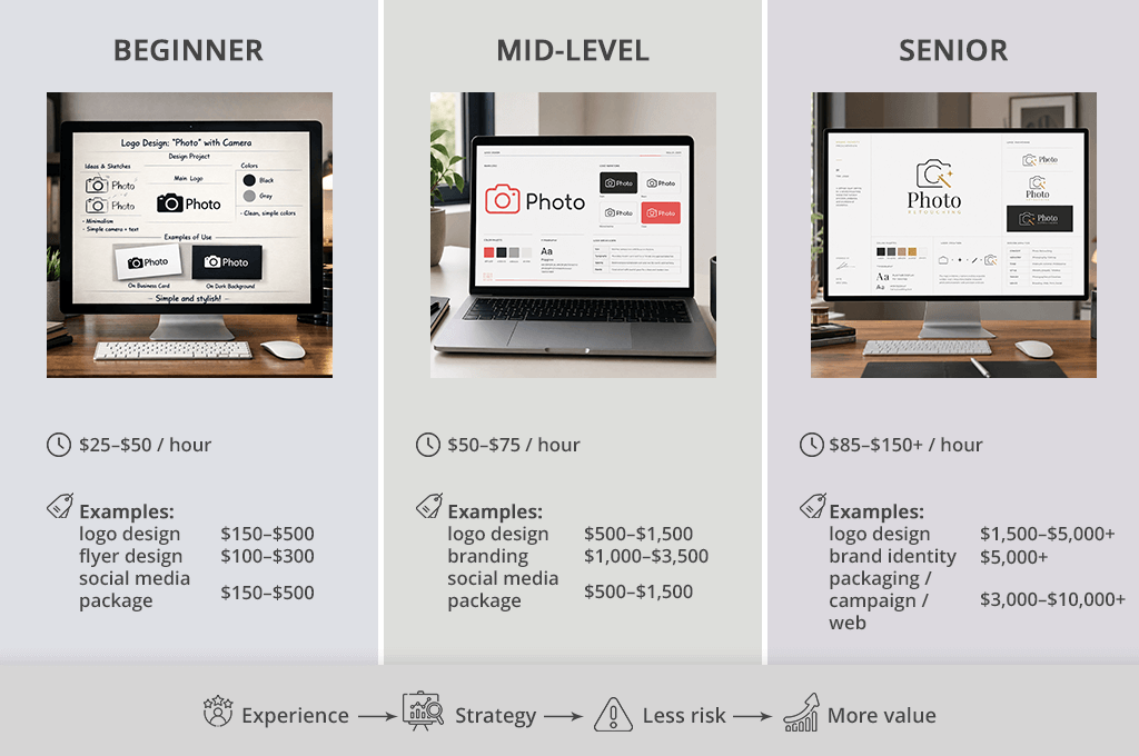 designer experience rates