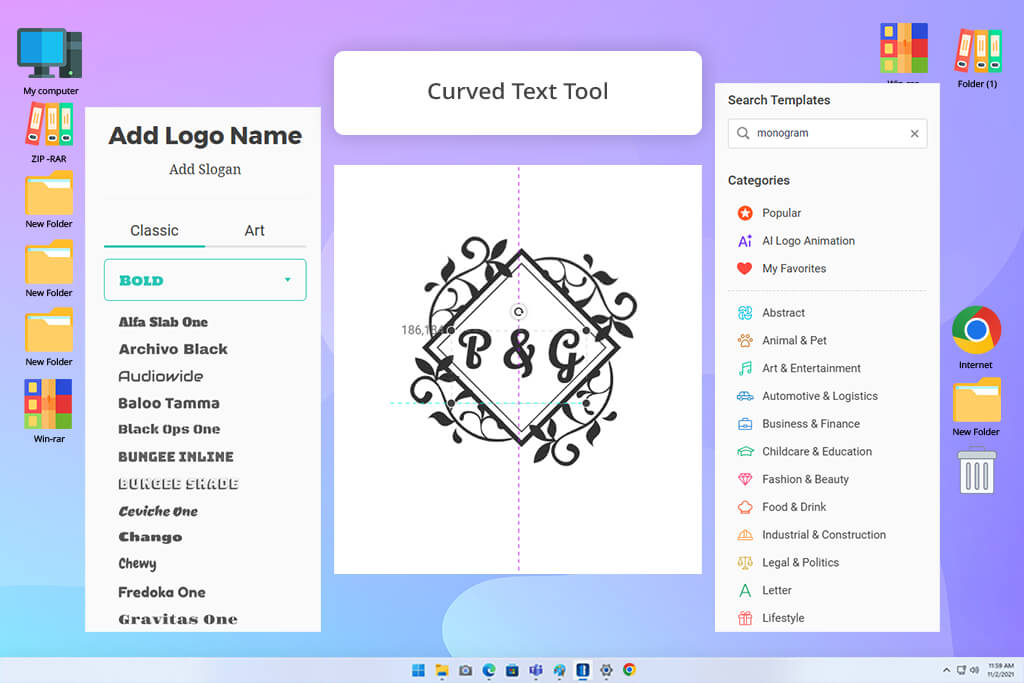 designevo free monogram maker