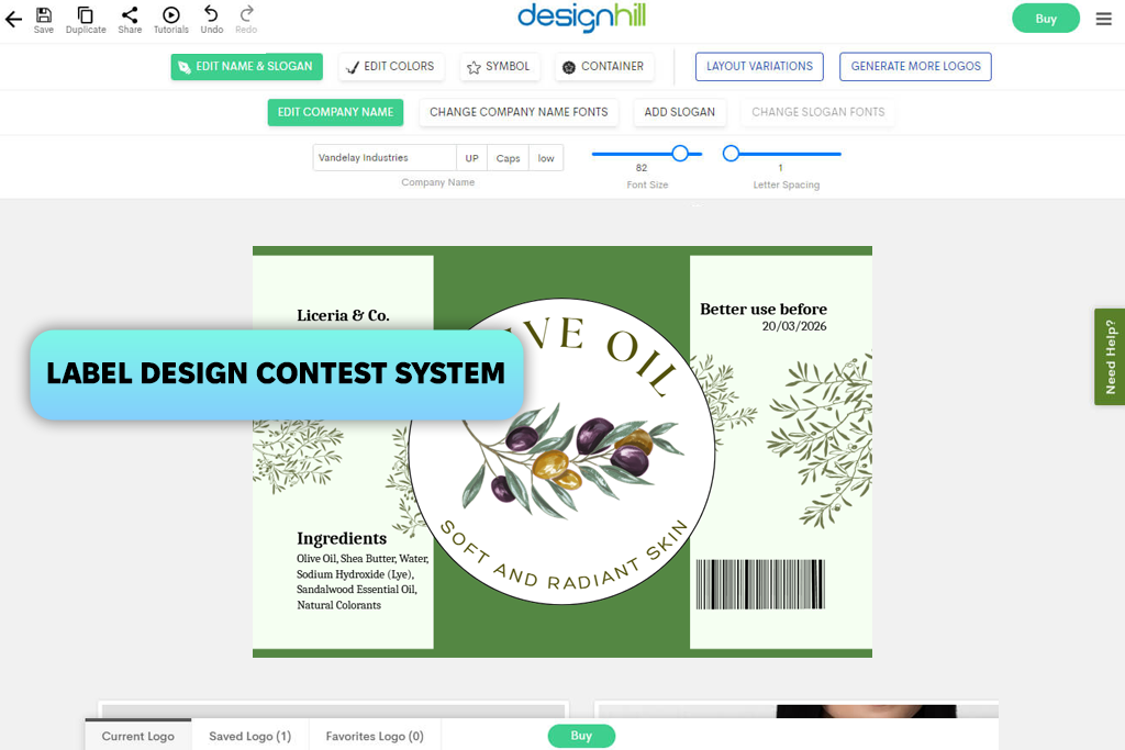 designhill ai label generator