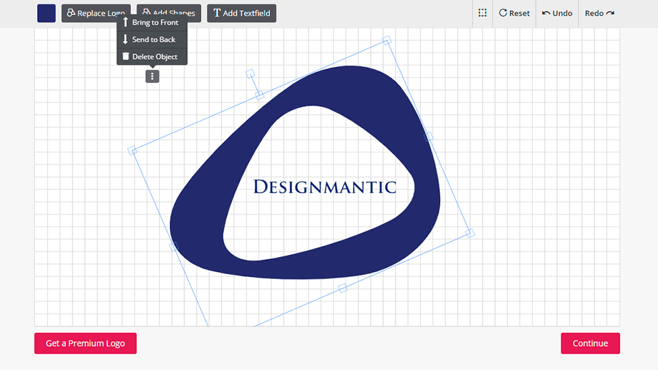 designmantic en iyi ücretsiz logo oluşturucu arayüzü