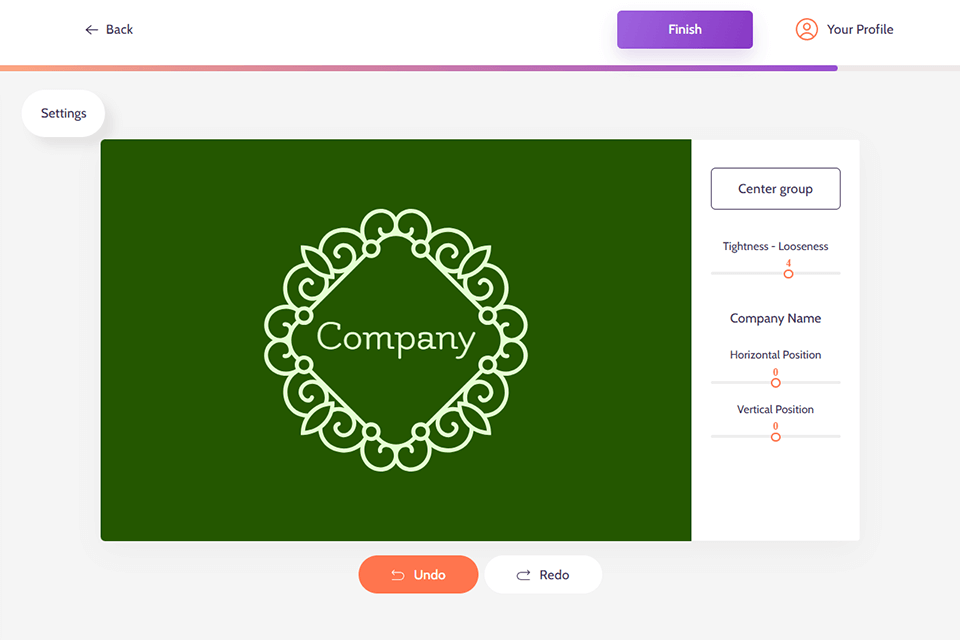 designs ai ai logo generator interface