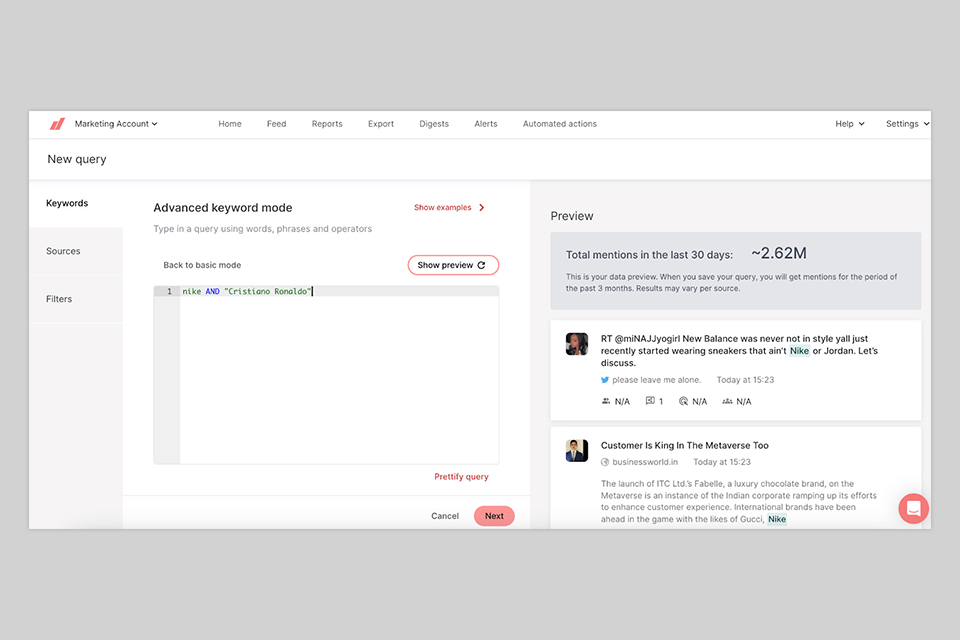 determ search filters