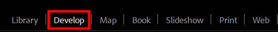 develop module in lightroom