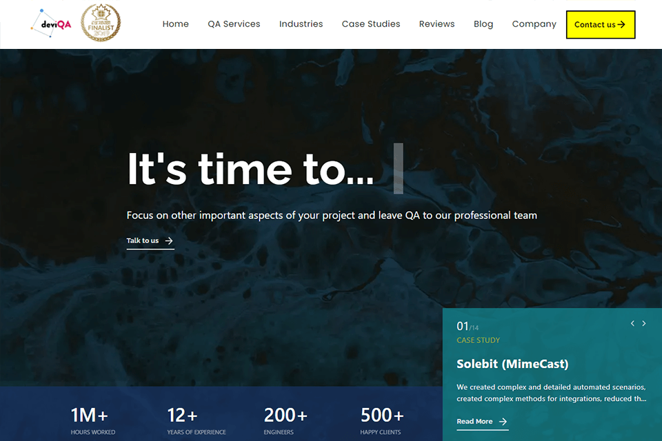 deviqa software testing company interface