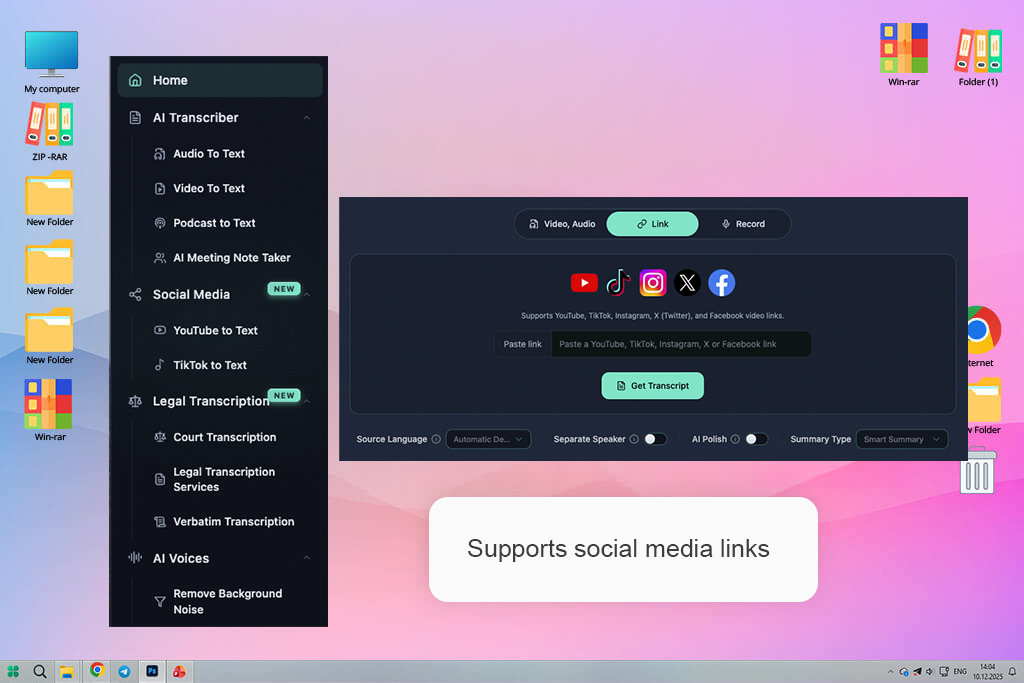devoice io free ai video transcriber