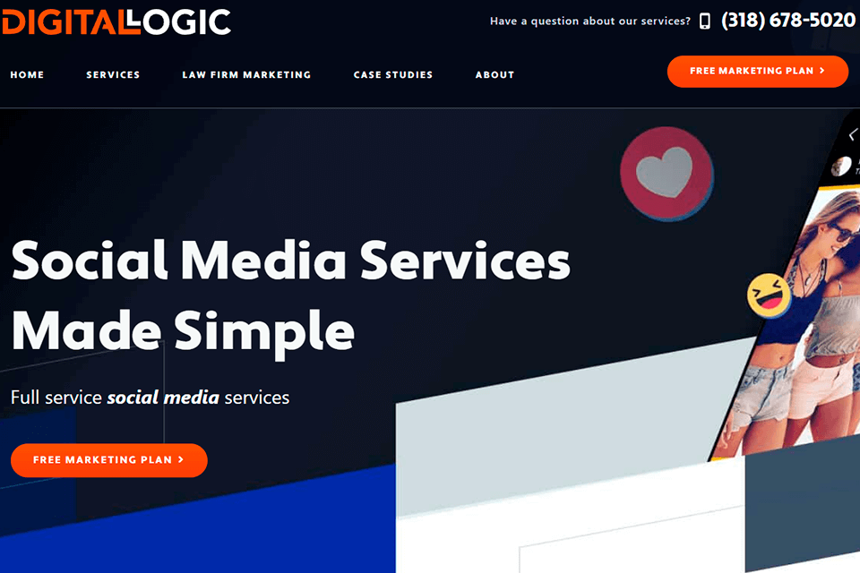 digital logic social media marketing company interface