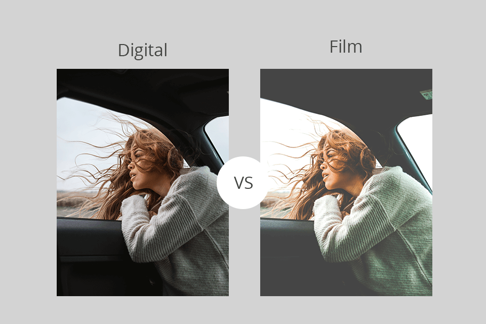 voorbeeld digitale versus filmcamera