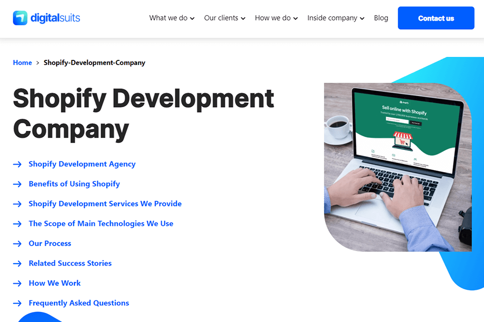digitalsuits shopify development company interface