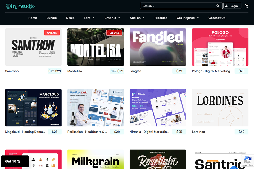 din studio wordpress templates site