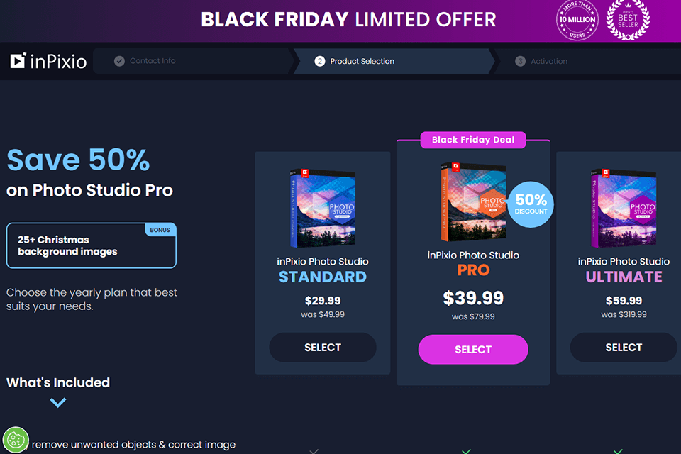 inpixio black friday deals discount page