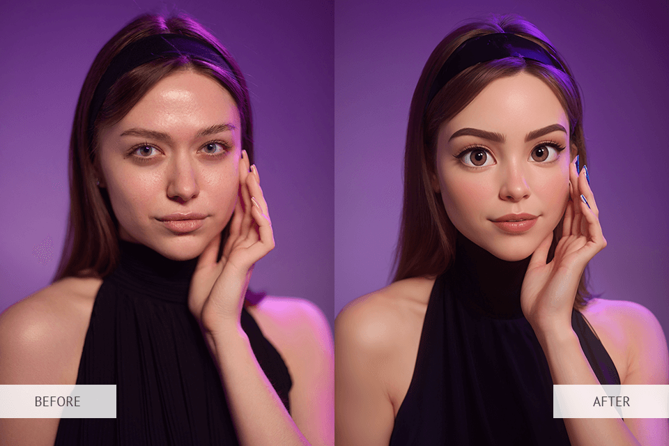 disney princess editor before and after