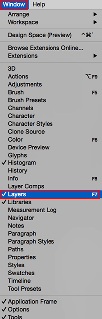display layers panel to use luts in photoshop