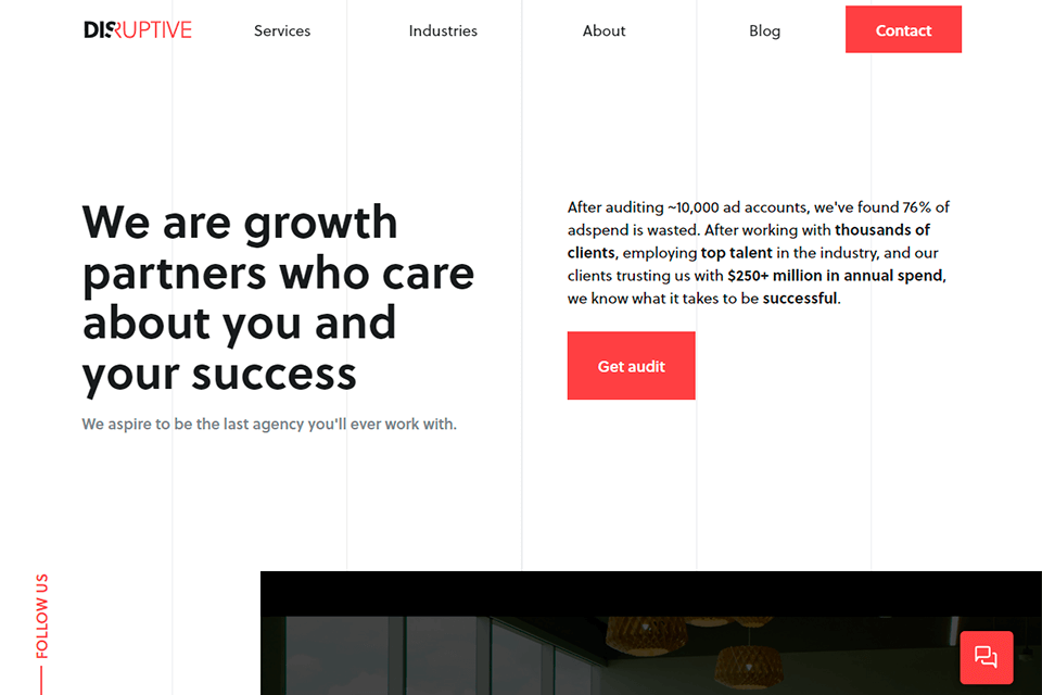 disruptive advertising email marketing agency interface