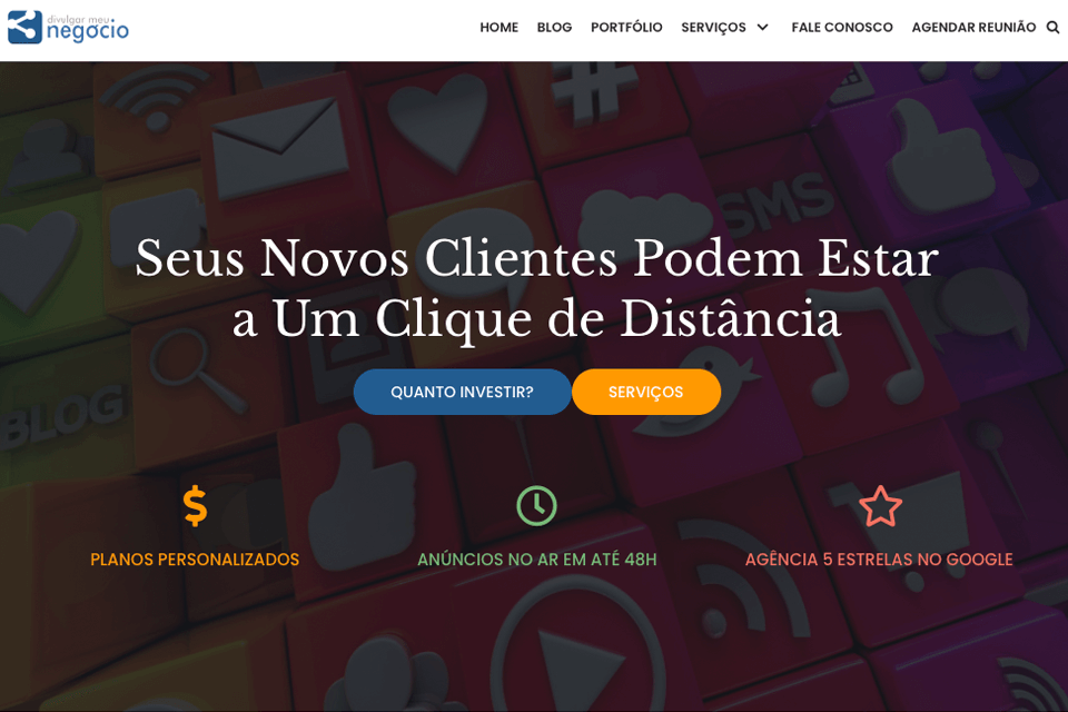 interface de divulgação da agência de negócios