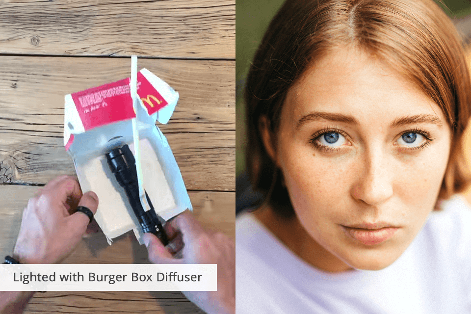 diy photography lighting burger box diffuser