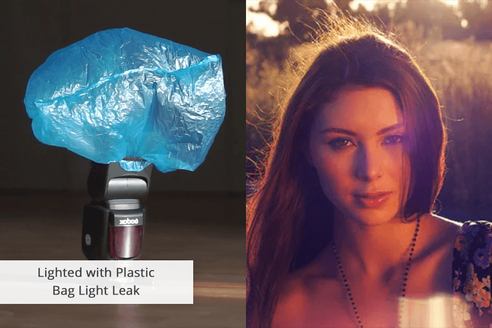 diy photography lighting plastic bag light leak
