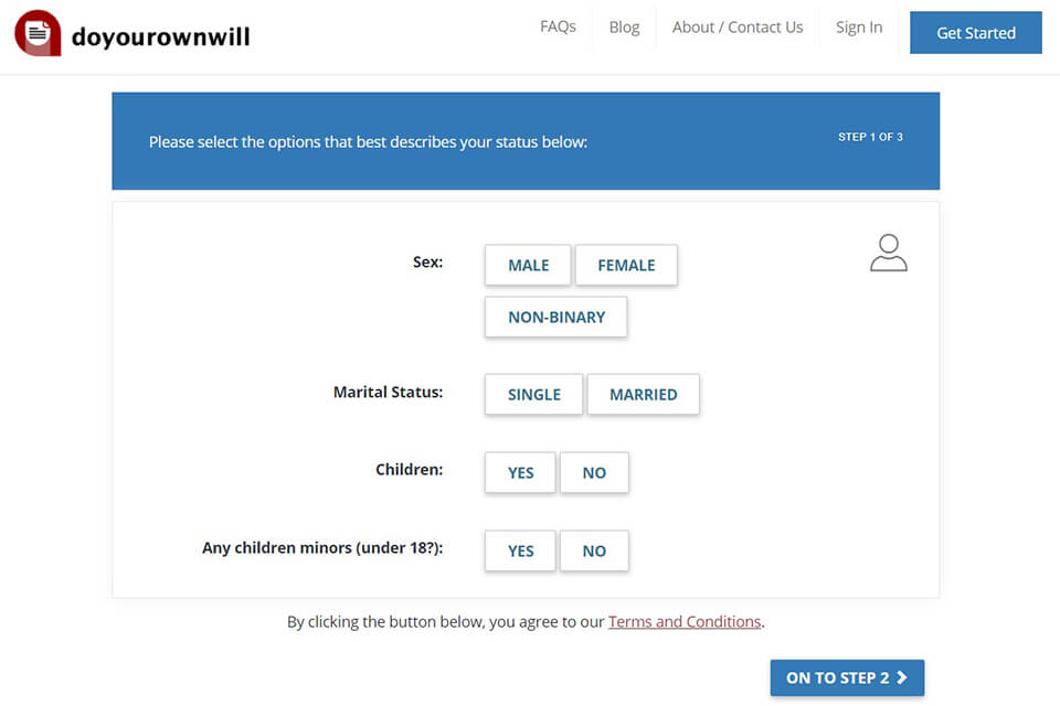 do your own will online will maker interface