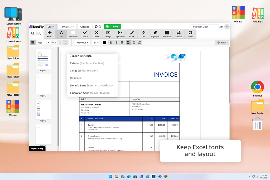 docfly excel to pdf converter